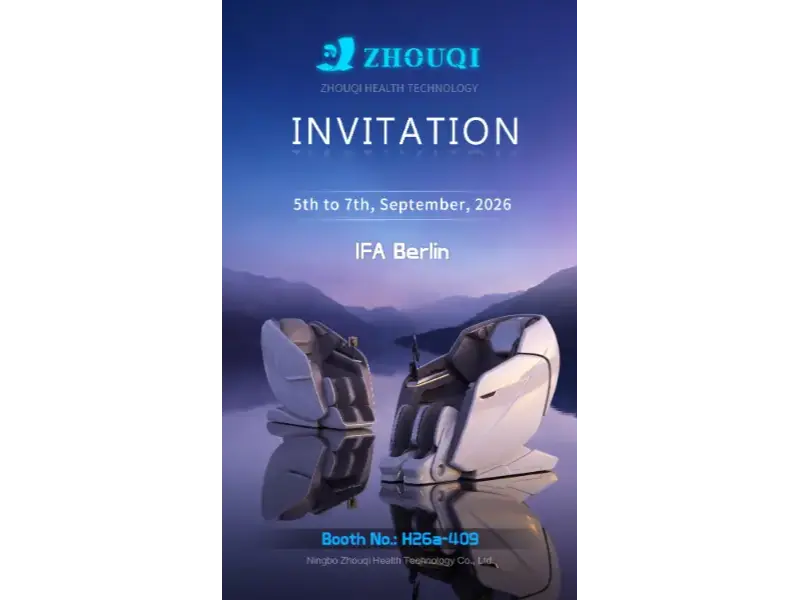 Ningbo Zhouqi Health Technology presenteert intelligente massagestoelen op IFA Berlin 2026